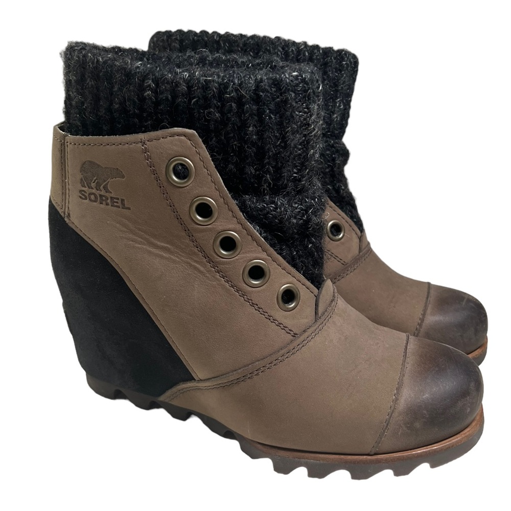 SOREL BOOTS BOOTIES Joanie Sweater Wedge Heel SIZE 6